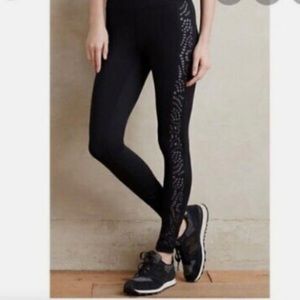 Anthropologie Pure + Good Laser Cut Eyelet Leggings Size XS